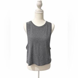 Fabletics Gray Tank Top Size M Sleeveless Athletic Workout Top Relaxed Fit